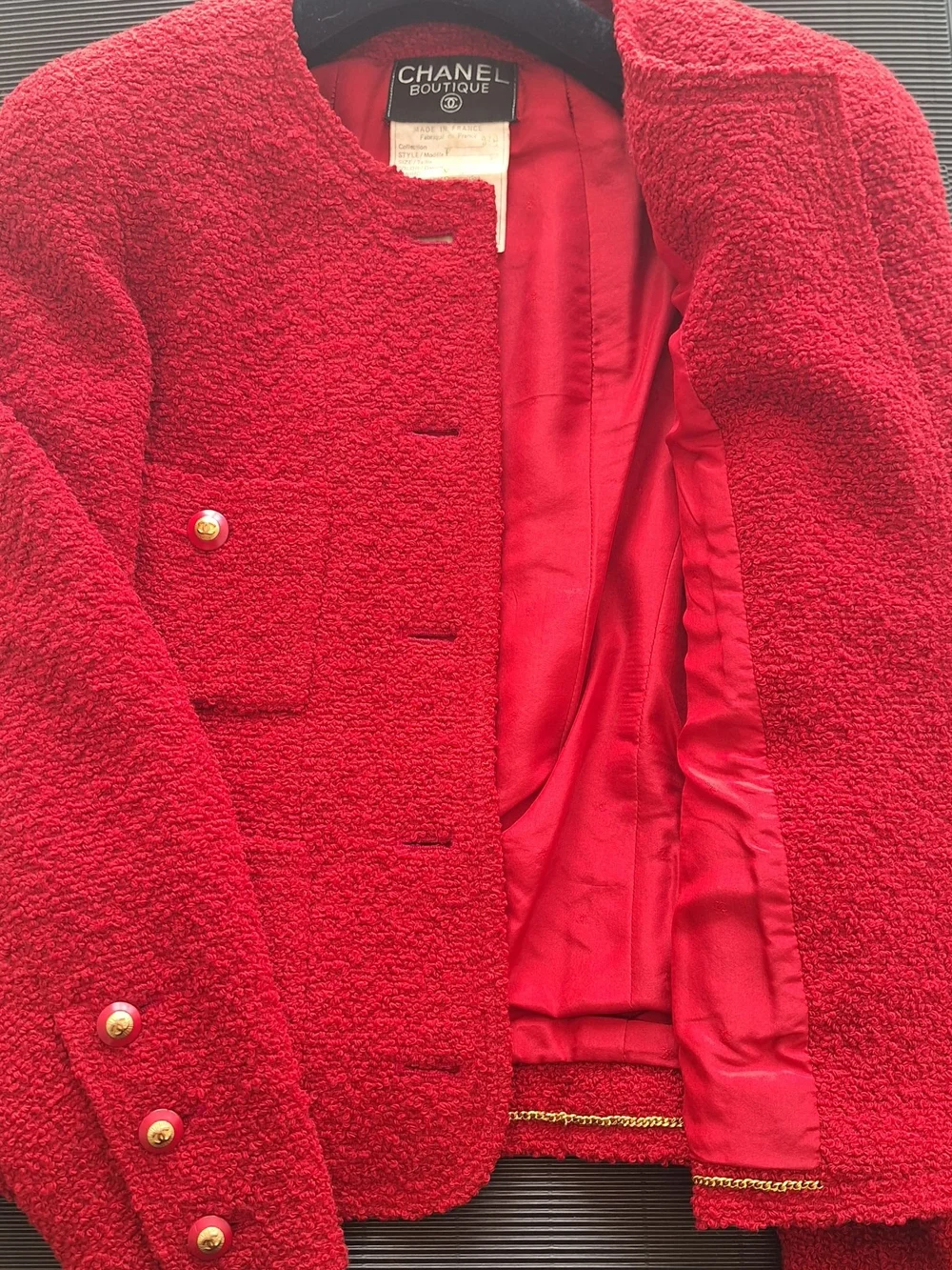 1993 -  Chanel by Karl Lagerfeld - Red Tweed Jacket - 4